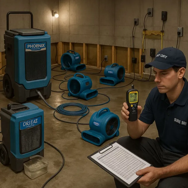 Structural Drying and Dehumidification process in Mount Pleasant, TN
